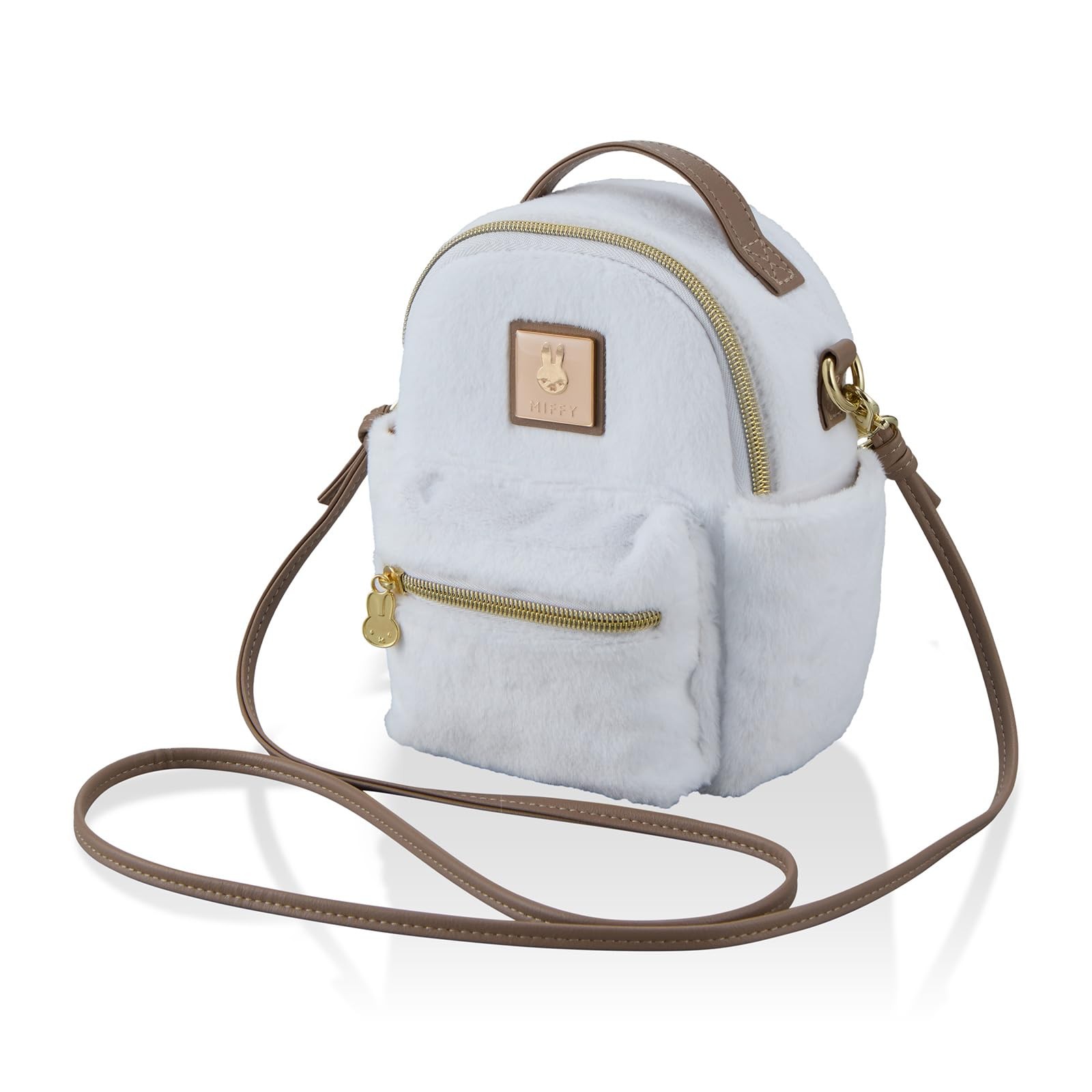 Miffy Fur Mini Shoulder Bag White 1L Siffler Fluffy Crossbody Bag New