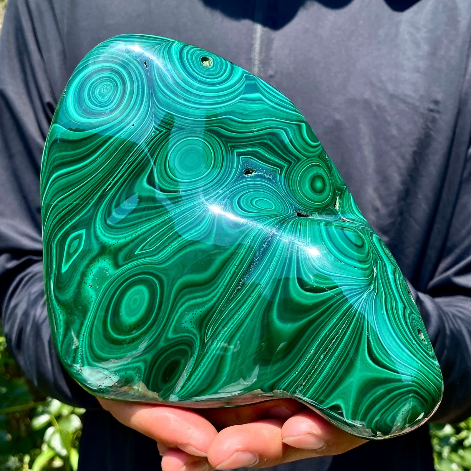 4.8LB  Natural Polished Malachite Mineral freeform specimen Reiki Stone Healing