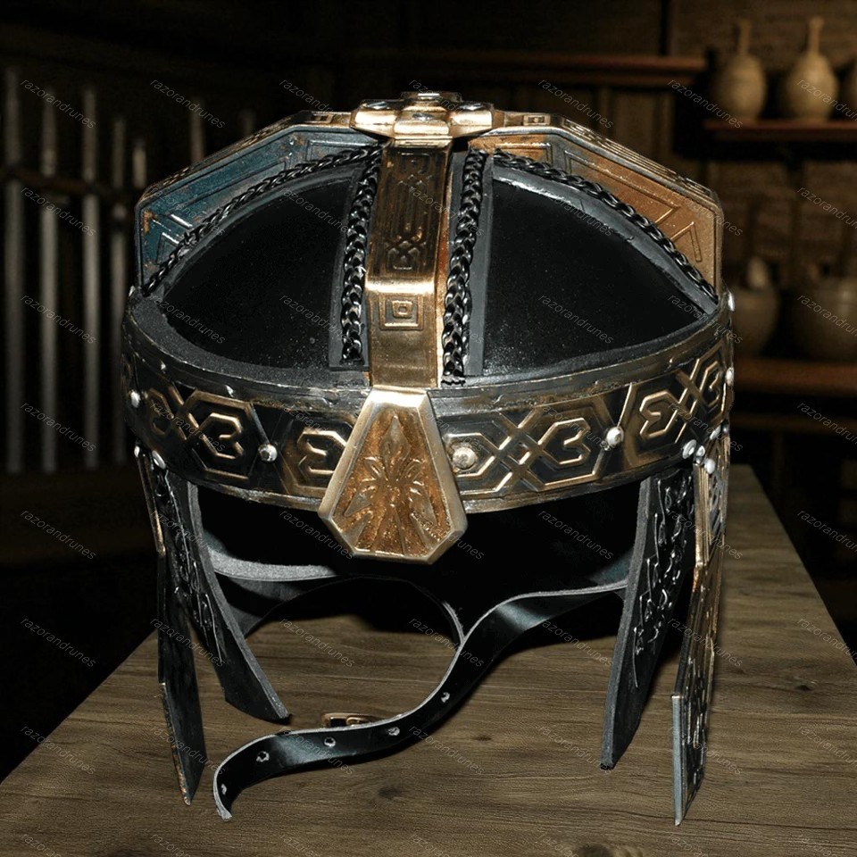 Premium Gimli Helmet LOTR The Hobbit Fantasy Sword Axes Collection Gift for Fans