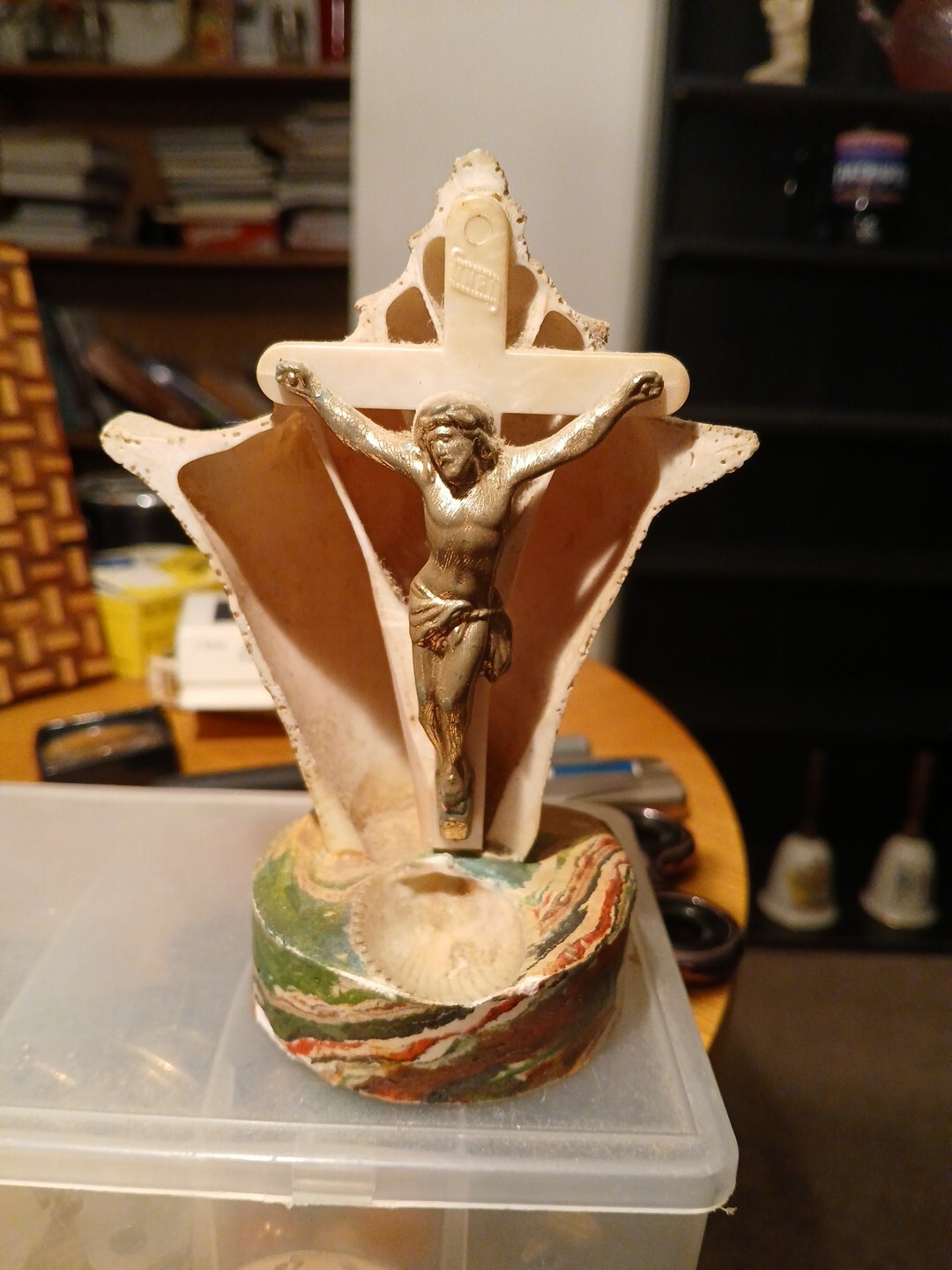 Vintage Religious Item. Jesus On Cross. See Pictures.  Unique Item. Written 1954
