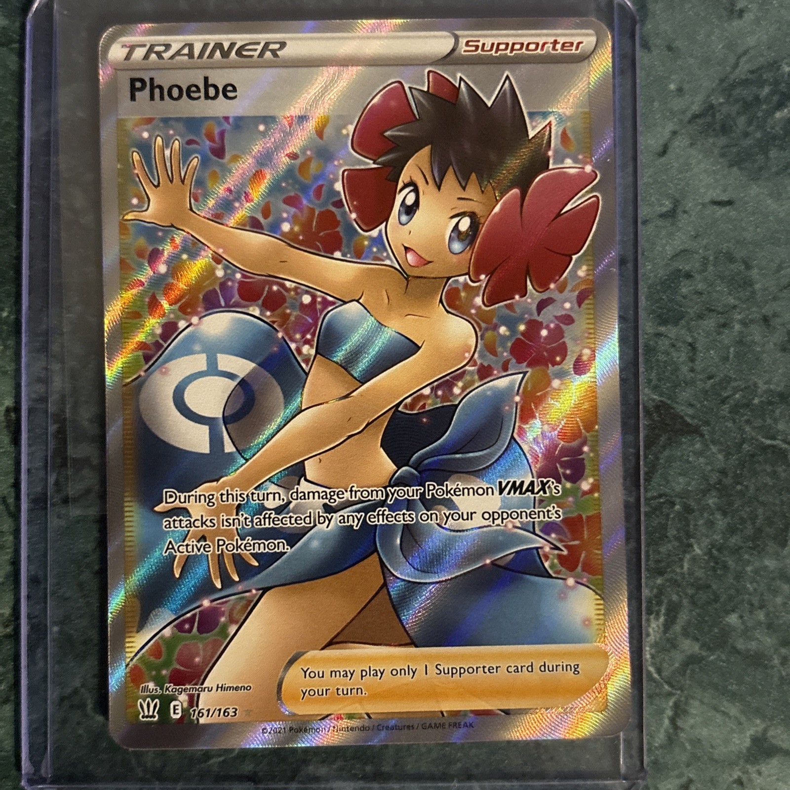 Phoebe Full Art Trainer Swsh05: Battle Styles Holo Card 161/163 Ultra Rare