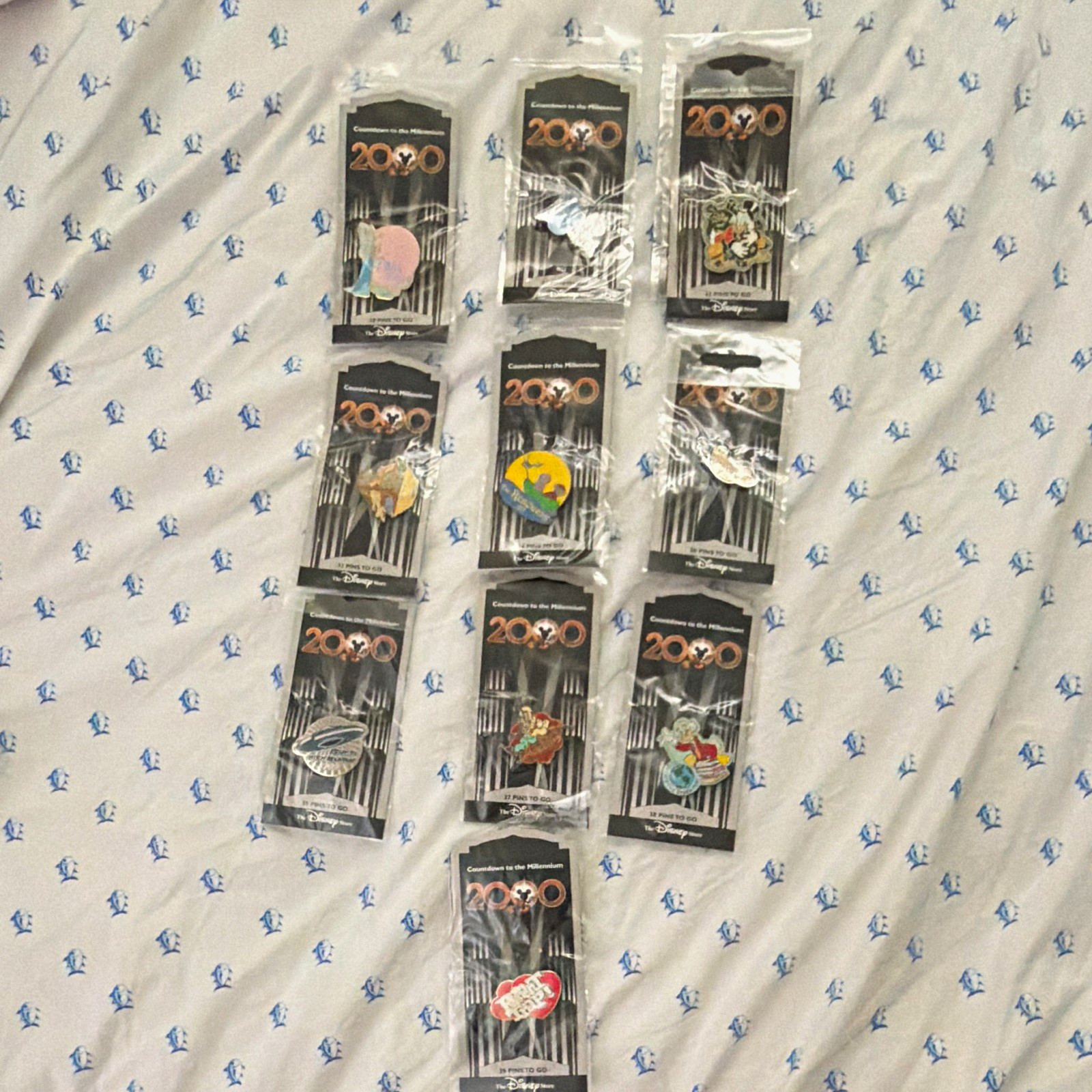 Disney Store Countdown to the Millennium 2000 Disney Pin Set, Year 2000 #30-39 