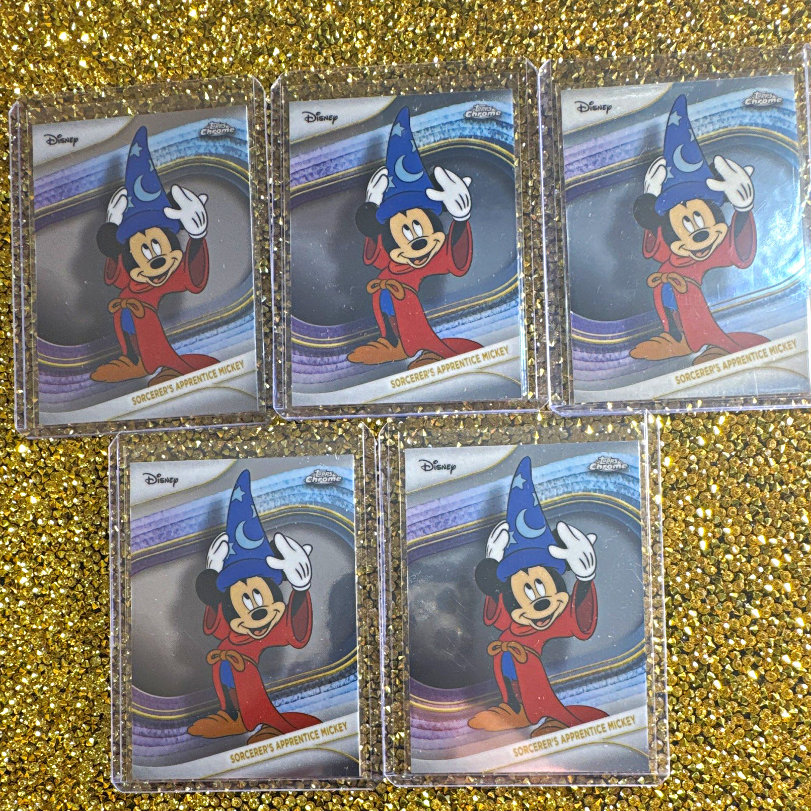 2025 Topps Disney Chrome 🐭🪄💥Sorcerer’s Apprentice Mickey#190 BASE Lot of 5 