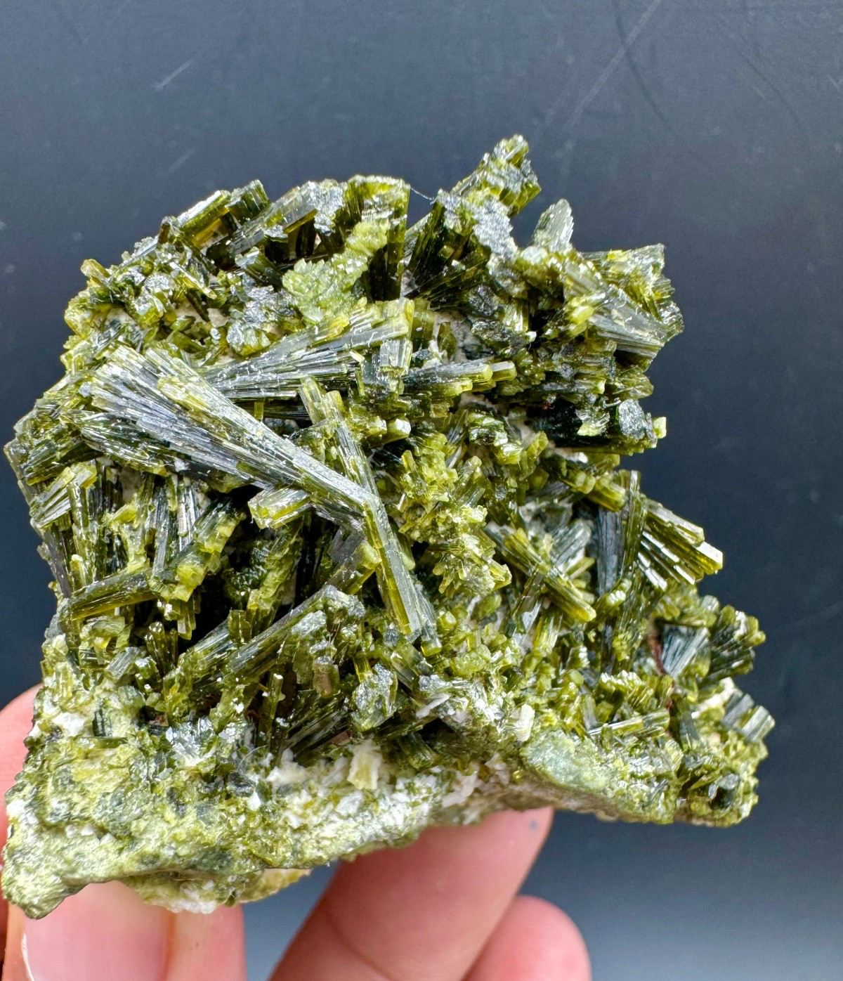 440 Carats Natural Green Epidote Crystal Cluster Specimen @Minerals