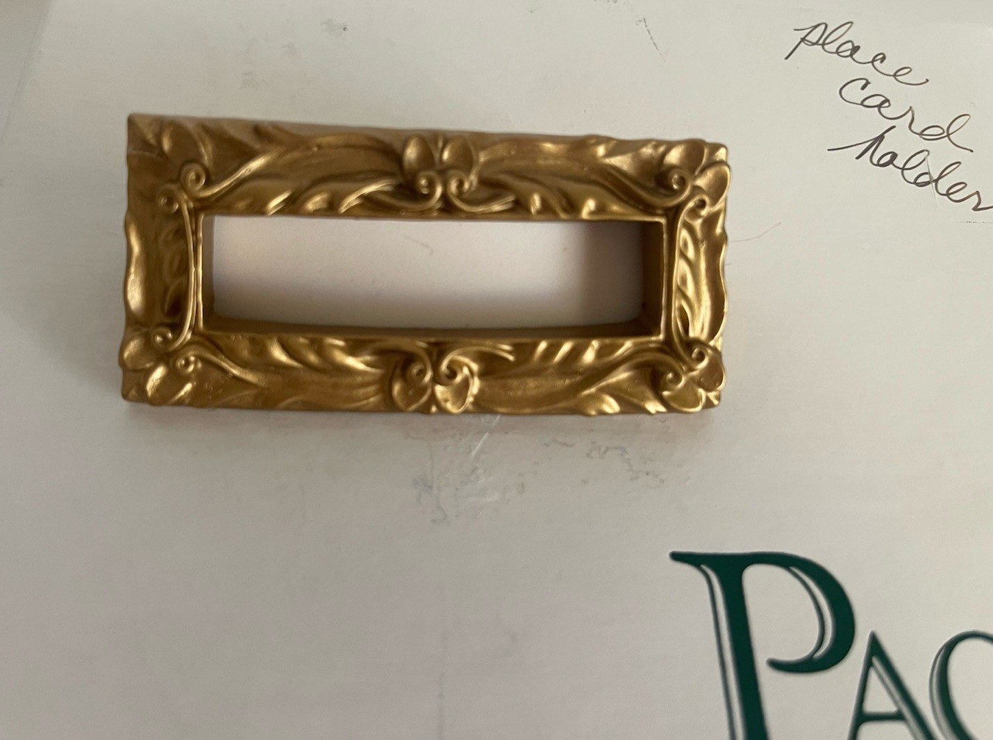 Set of 8 Vintage Gold Tone Name Place Card Holders PACE Glen Lennox Chapel Hill