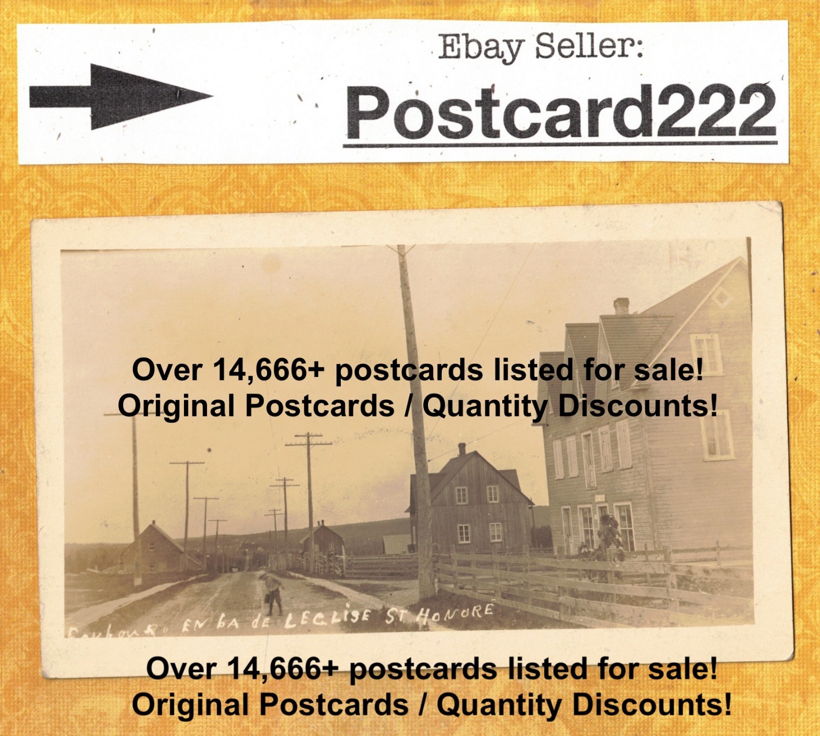 X Canada PQ Quebec St Saint Honore 1908-29 antique RPPC postcard Buildings