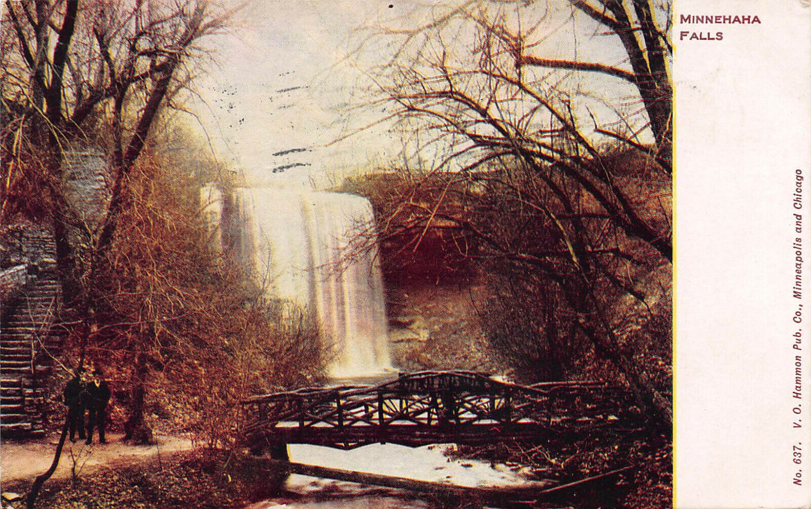 Minnehaha Falls, Minnesota., Early Postcard, Used in 1907