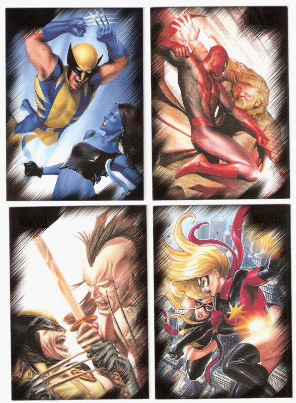 2010 MARVEL HEROES VILLAINS COMPLETE COMIC TRADING CARD SET X MEN ,SPIDER MAN
