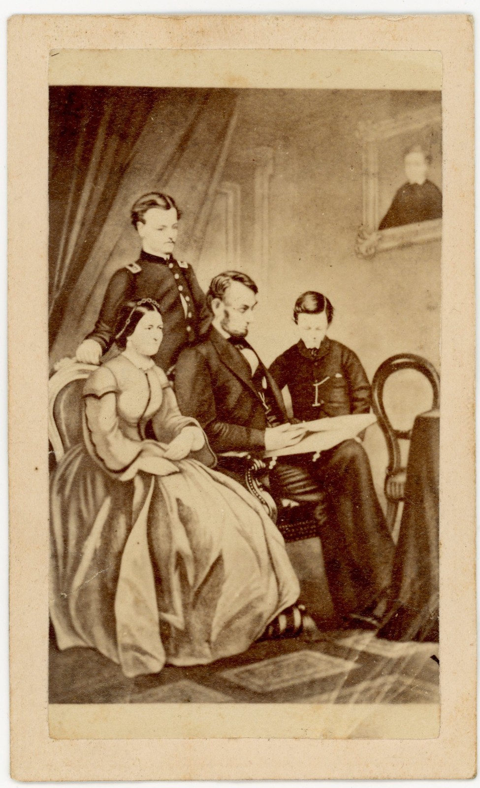 c1864 Civil War CDV Abraham Lincoln Family Engraving Copy Union Patriotic