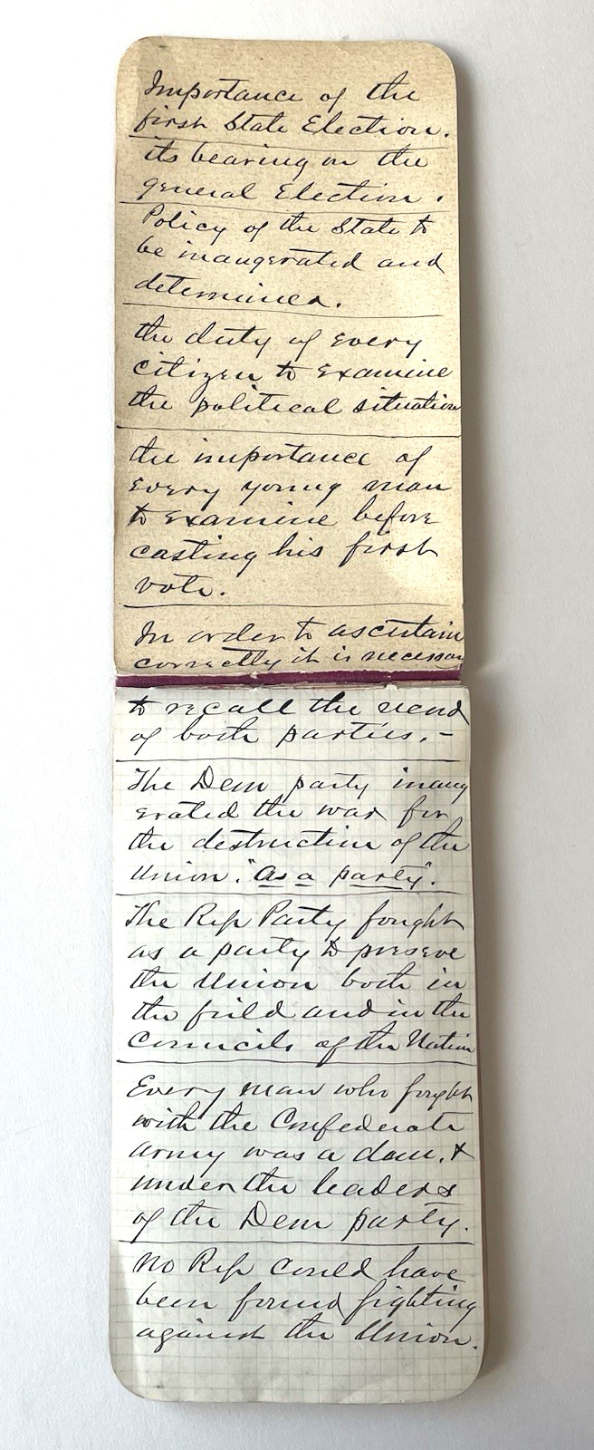 1876 Jerome Chaffee Attributed Notebook Regarding Colorado’s 1st State Election
