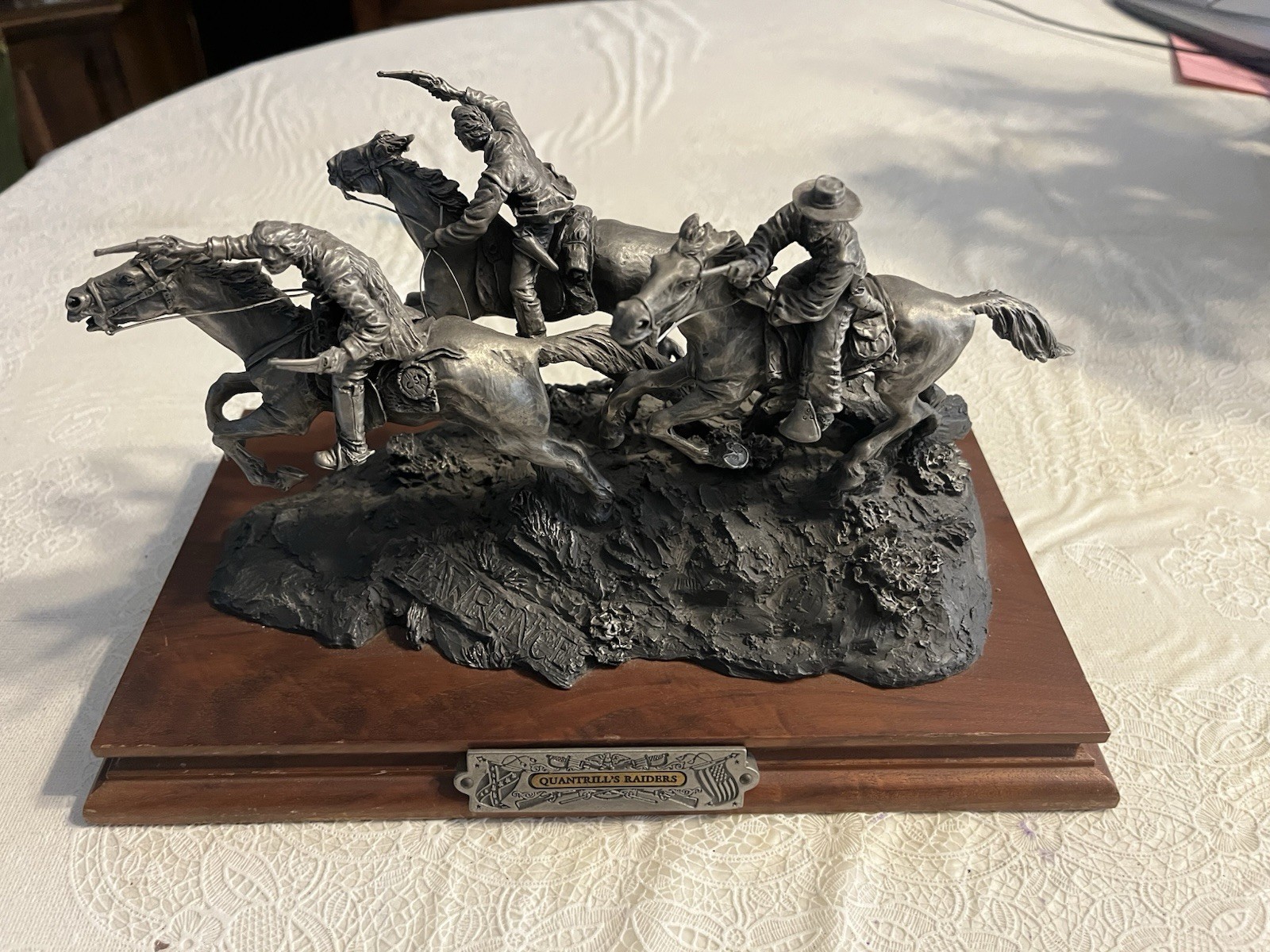 “Quantrills Raiders” Civil War Pewter Sculpture FJ Barnum Civil War Chilmark