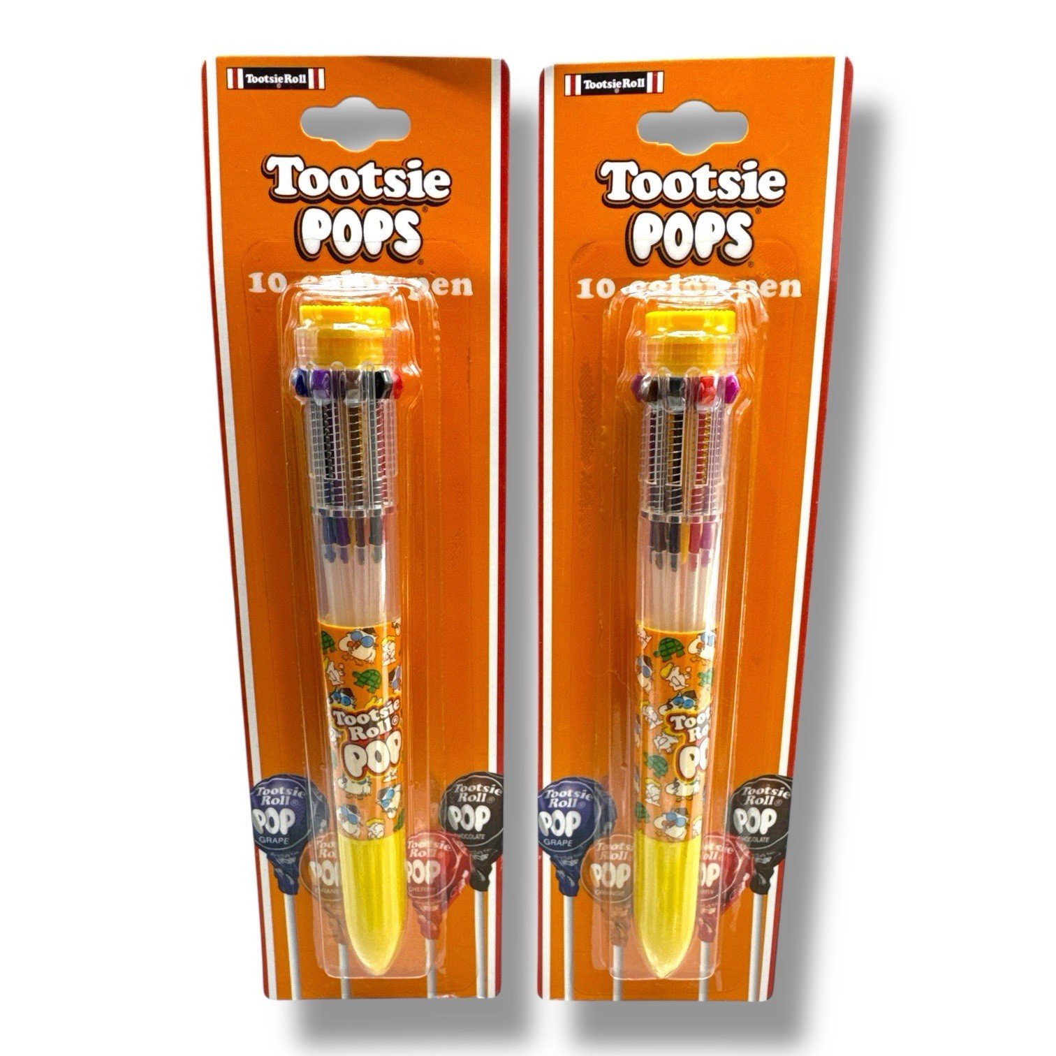 TOOTSIE POPS 10 COLOR RETRACTABLE PEN  - TWO PACK - *NEW*