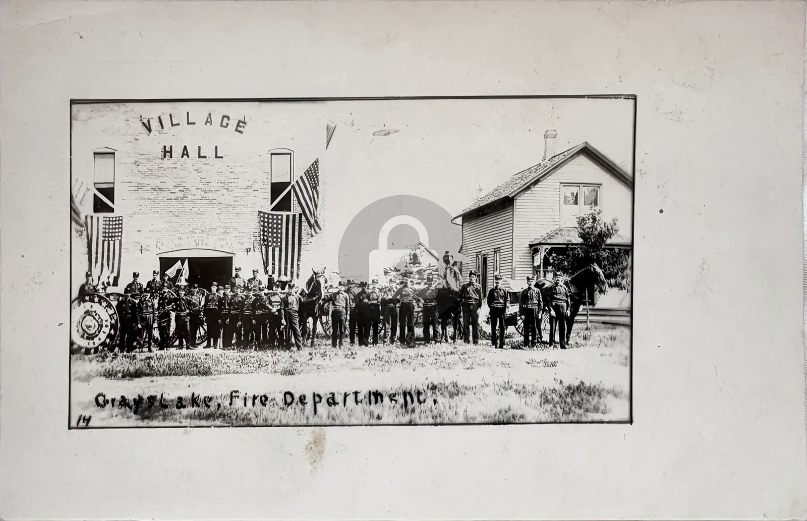 Grayslake IL Illinois City Hall Fire Dept Station RPPC Photo Postcard COPY