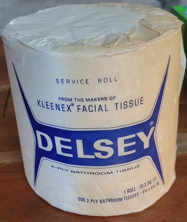 Vintage Vtg 1950’s Delsey Bathroom Toilet Tissue Kleenex Service Roll