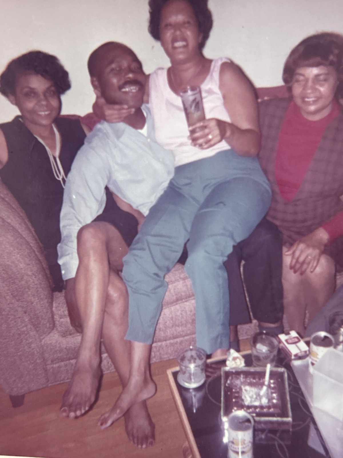 1970s African American Friends Party Couch Black Americana