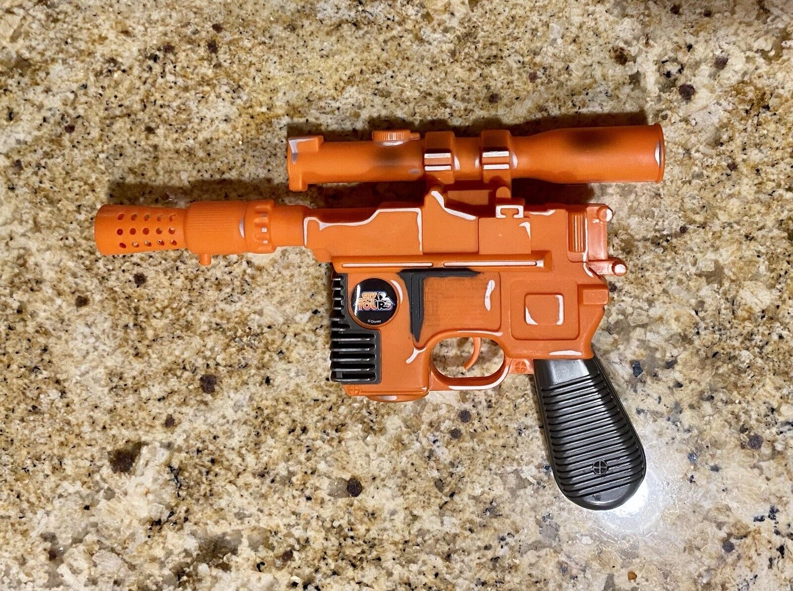 VTG 1996 Hasbro Star Wars Star Tours Han Solo DL-44 Orange Blaster Gun Sound