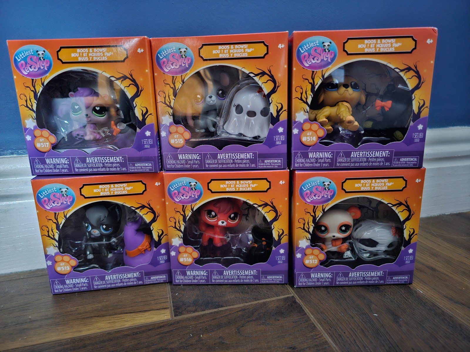 Brand New Littlest Pet Shop Boos & Bows Halloween Set Dog Cat Mouse Fox Panda...