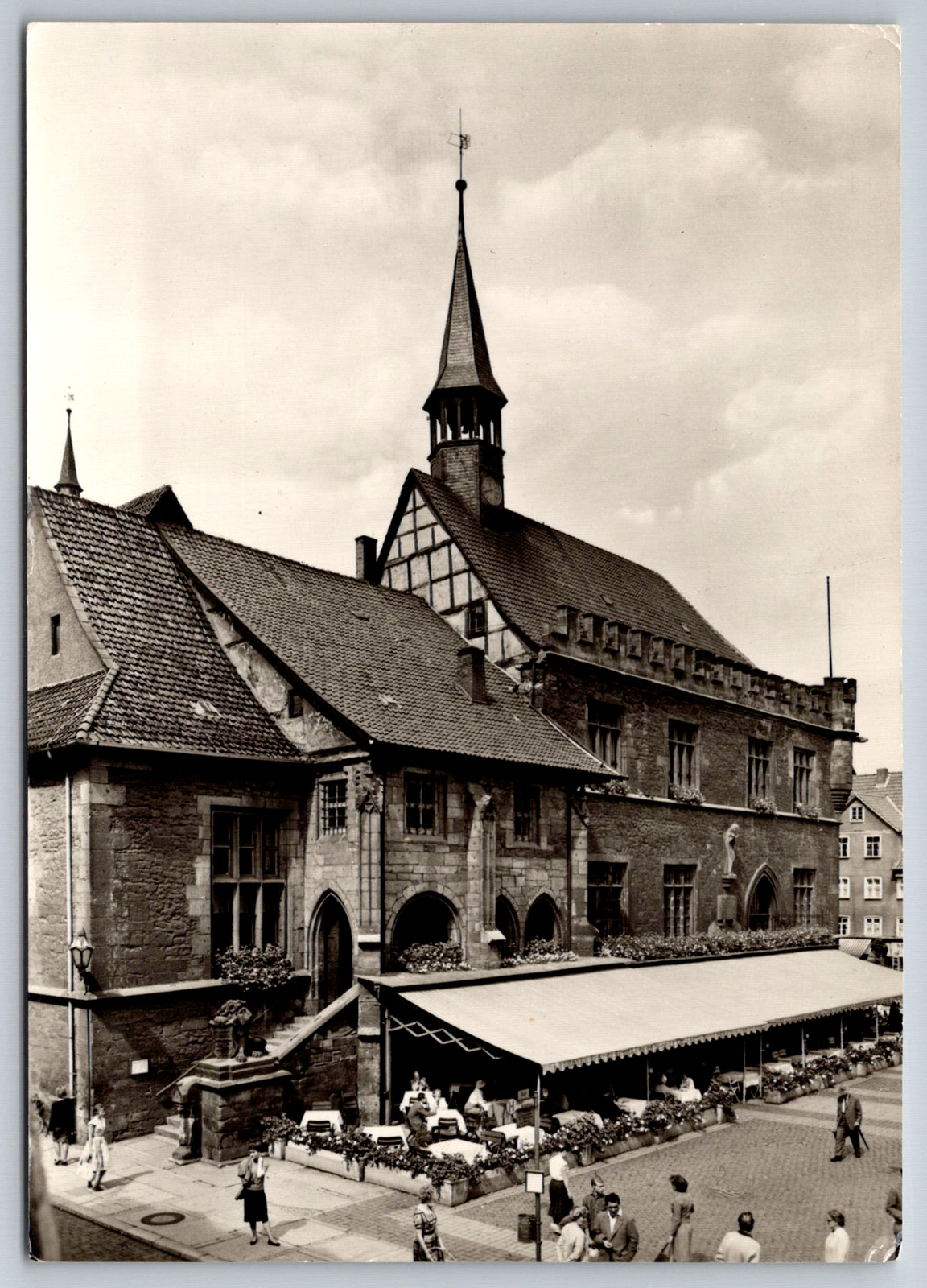 RPPC c1960s Gottingen Germany Atles Rathaus Cafe Old Town Hall Postcard