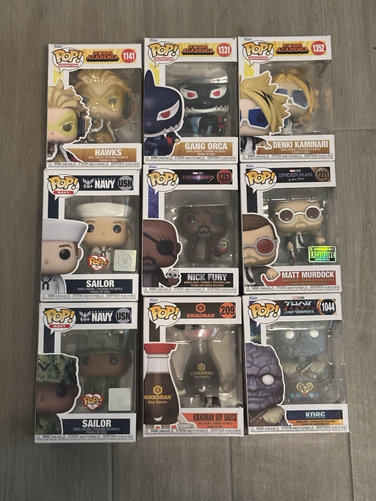 Mixed Lot Of Funko Pops Including Marvel,mha,military Pops