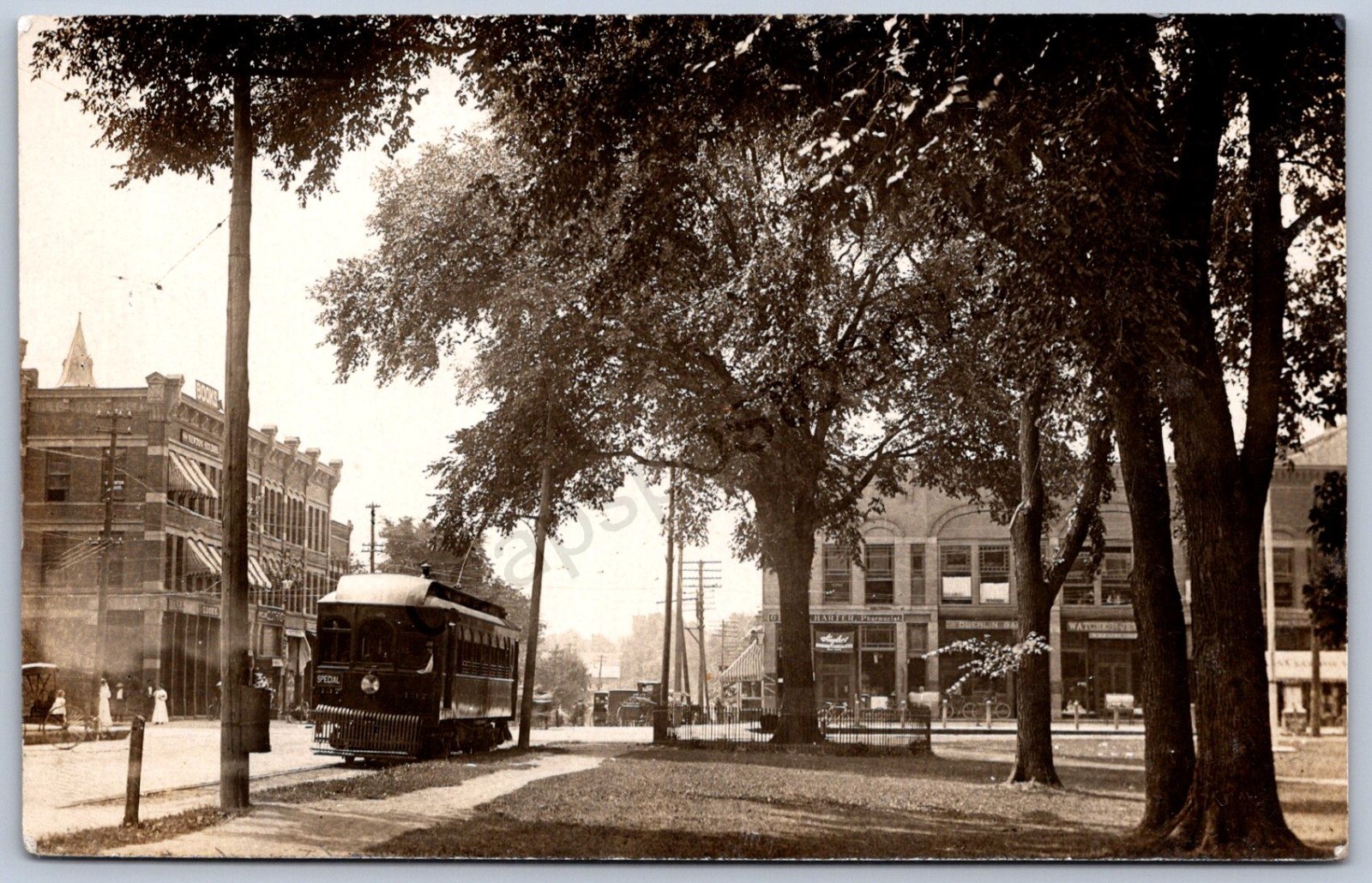 K11/ Oberlin Wellington Ohio RPPC Postcard c1910 Trolley Cleveland SW Line 87