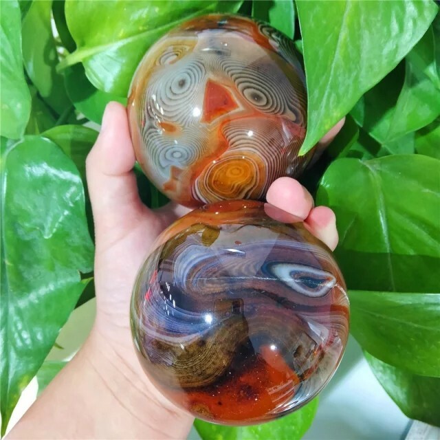 1 /2 Lbs. Natural Silk Banded Lace Agate Sphere Sardonyx Chakra Crystal