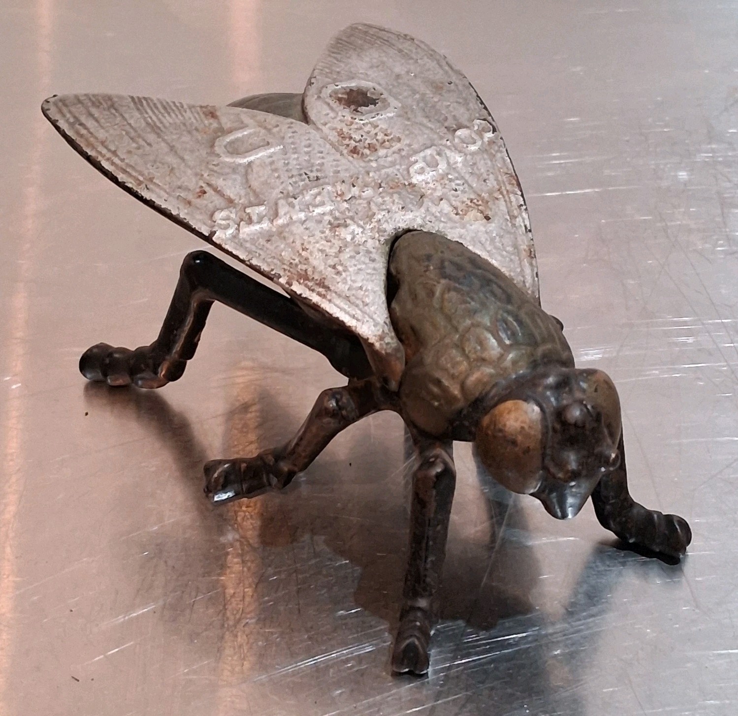 Antique Cast Iron Fly Advertising From OC Barber Match King of Ohio Simpson Iron