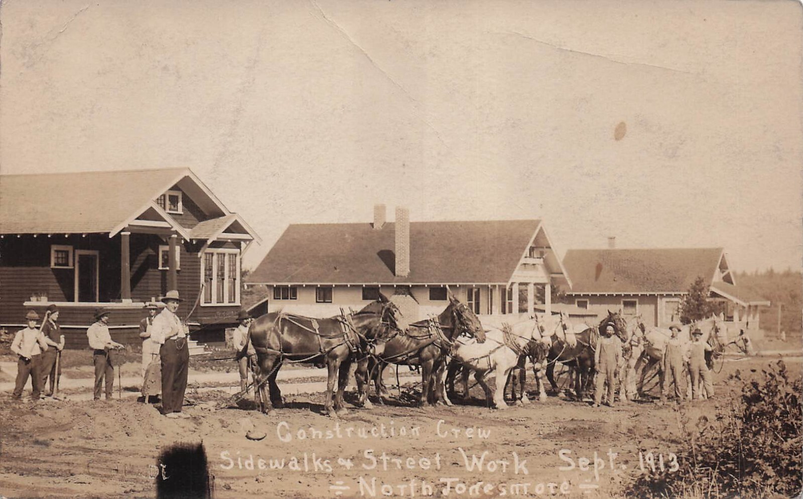 RPPC Portland Oregon N Jonesmore Street Construction Crew Photo Postcard G57