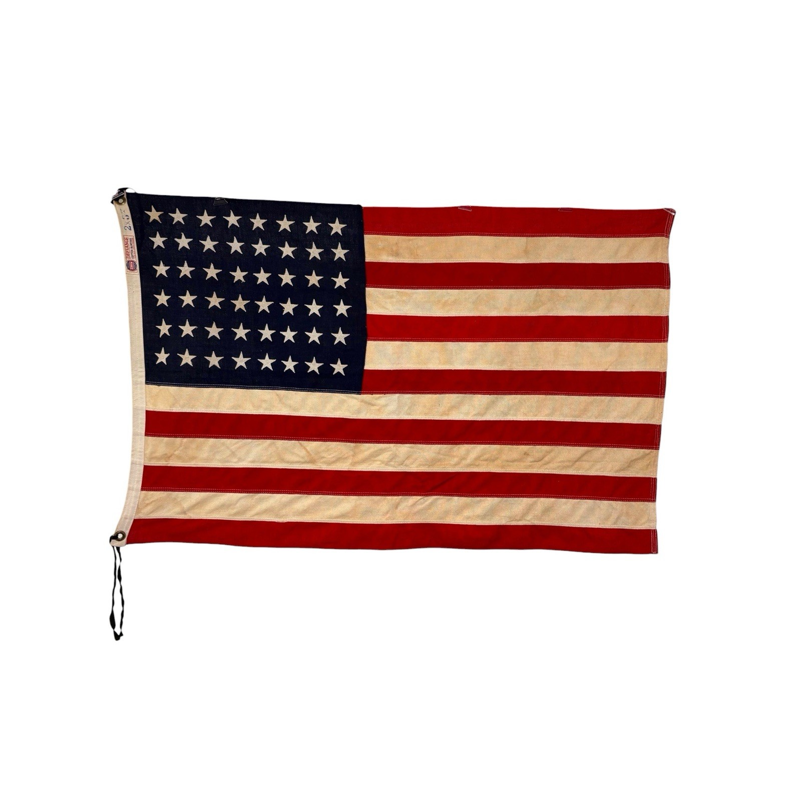 Vintage 48 Star USA American Flag Appliqué Stars 2 X3’