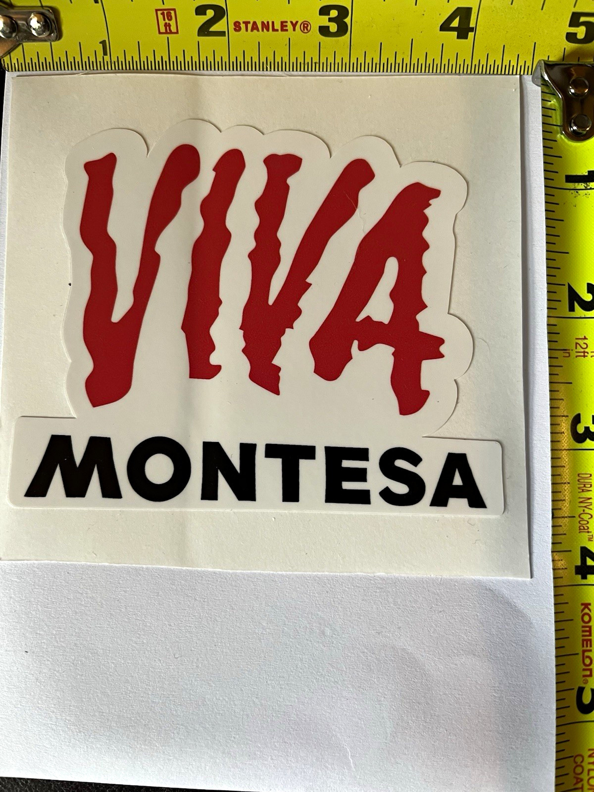 Viva Montesa Collectible Vehicle Decal Sticker Approx. 4 in Red Black White