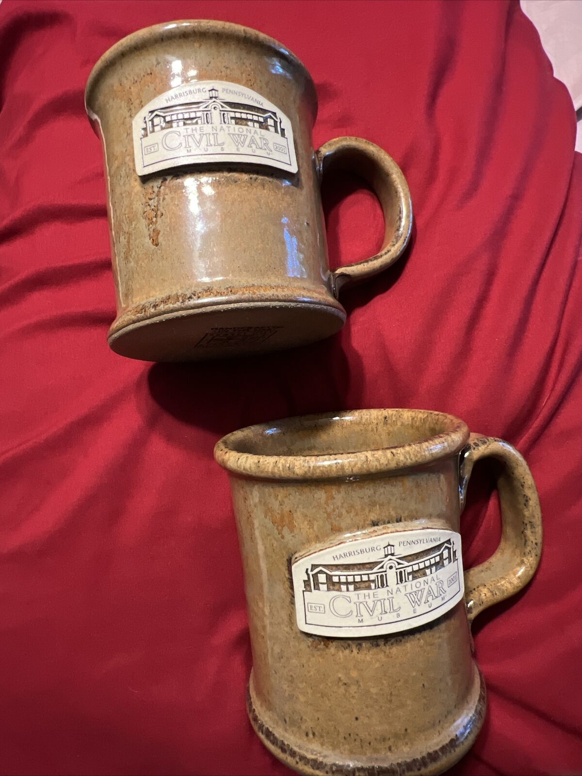 Sunset Hill Stoneware Set 2 National Civil War Museum Harrisburg PA Coffee Mugs