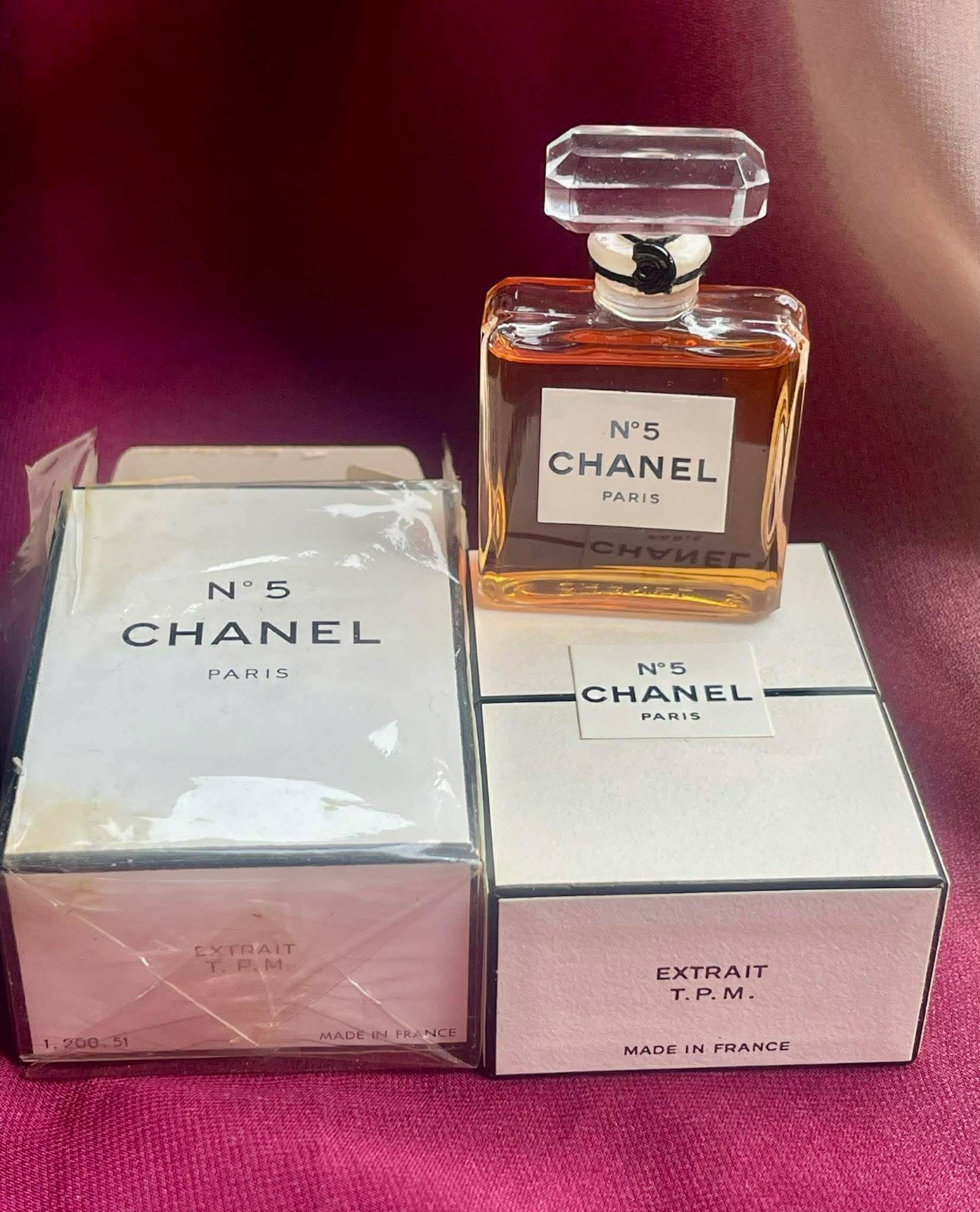 VTG Chanel No.5 Paris Pure Parfum Extrait T.P.M. 200 - 1/2 oz Black Cord Sealed