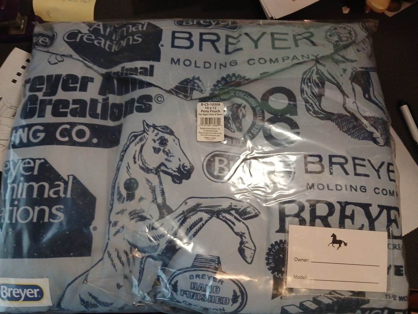 Breyer Traditional Pony Pouches Set of 2  New pattern featuring Breyer logos B