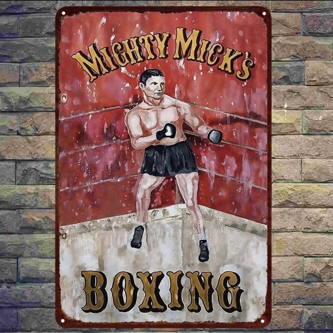 Mighty Mick’s Boxing Gym Rocky 12” Metal Sign