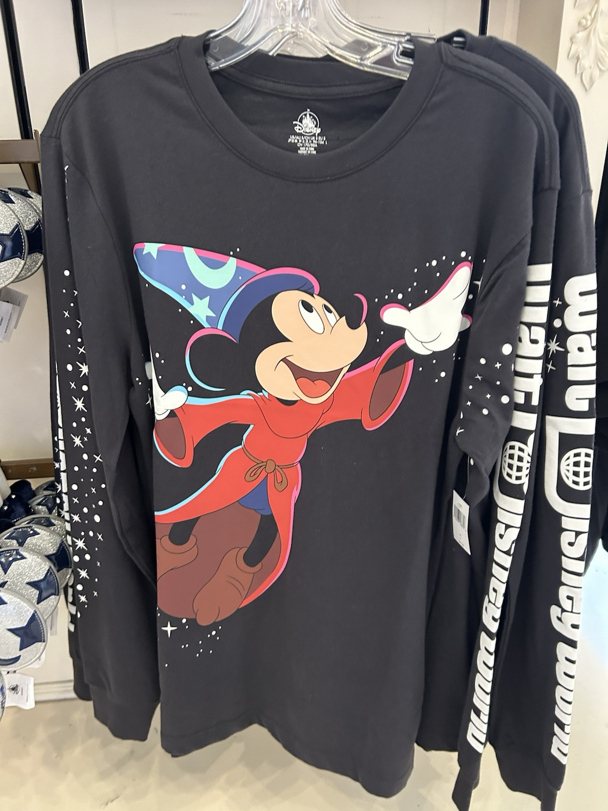 2025 Walt Disney World Park Sorcerer Mickey Shirt Long Sleeve Black Adult XL NWT