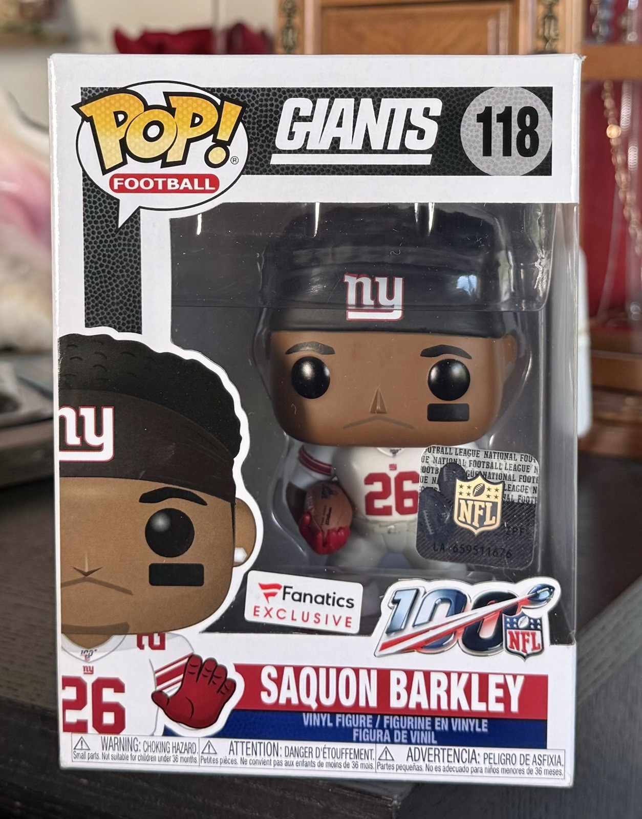 Funko Pop Football: SAQUON BARKLEY (Away Jersey) #118 Fanatics (Exclusive)