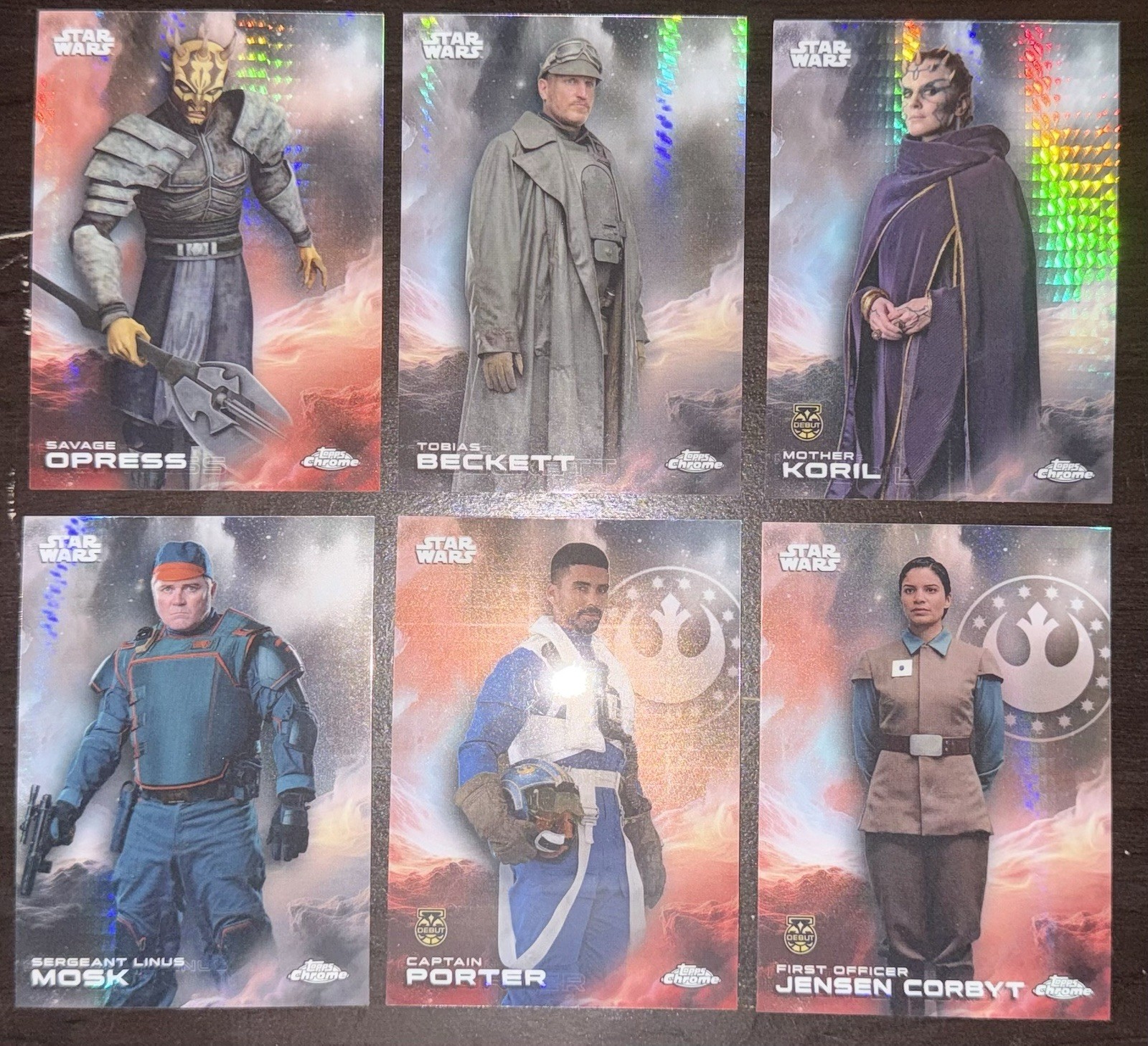 2025 Topps Star Wars Prisms 6-Card Lot Savage Opress Beckett Koril Mosk Porter