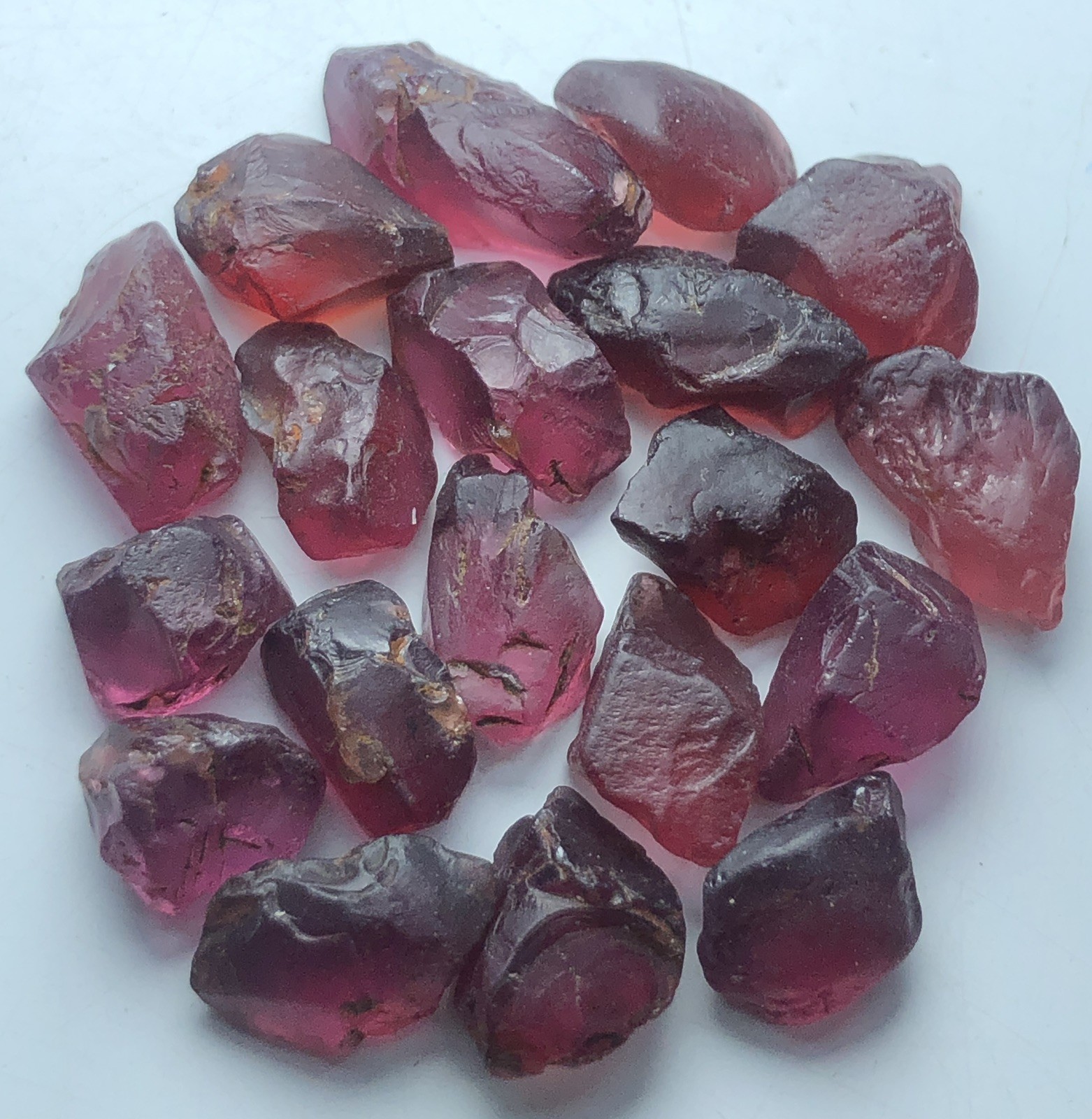 Natural African Malaya Garnet Facet Grade Rough 53.25 Ct Lot – Good Clarity