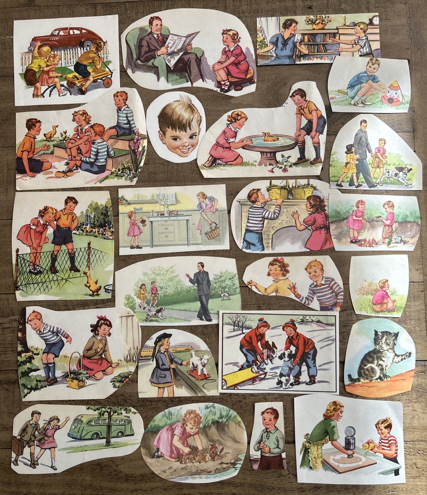 Lot of Vintage Ephemera Scrapbook Items Children’s Reader Story Book Cut-outs