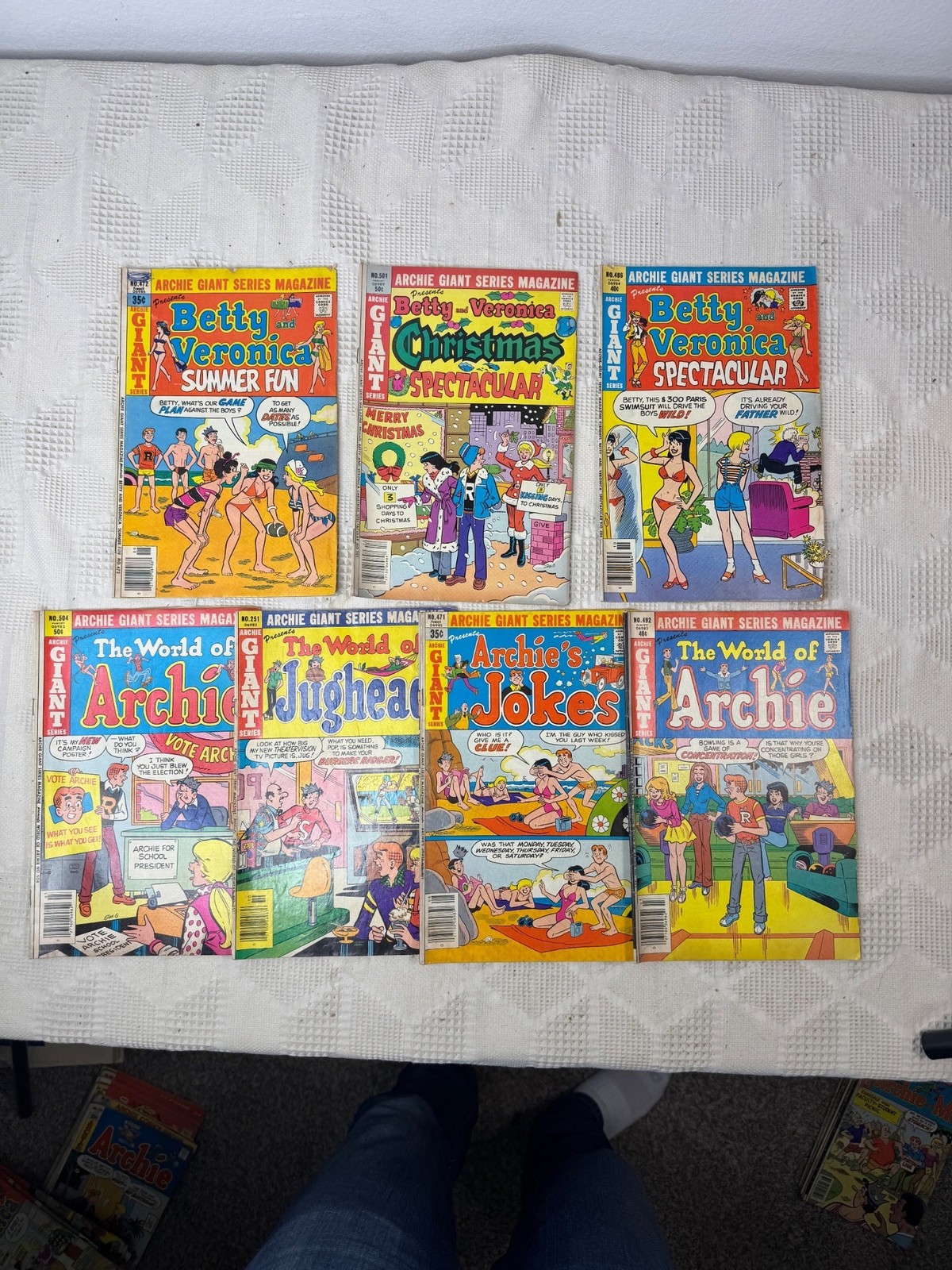 Vintage Archie Comics Lot Of 7 Giant Series Betty Veronica Jughead Jokes 