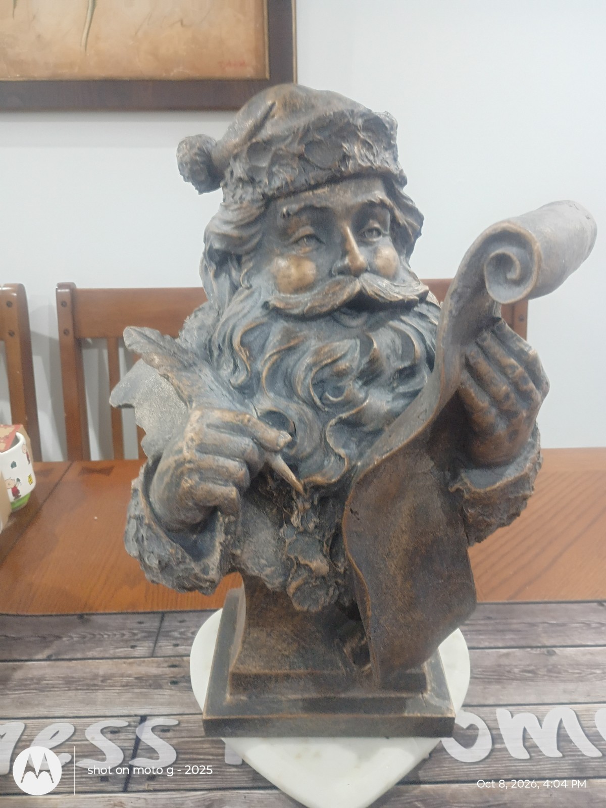 Antique Bronze 16” Santa Bust Mark Robert’s Style