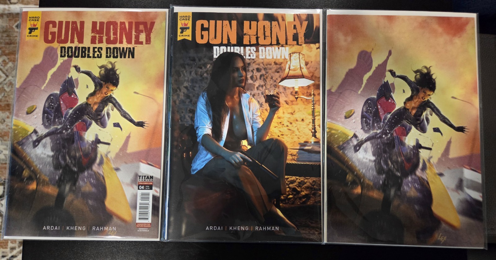 Titan Comics Gun Honey: Doubles Down #4 Variant Cover Alex Ronald Set of 3