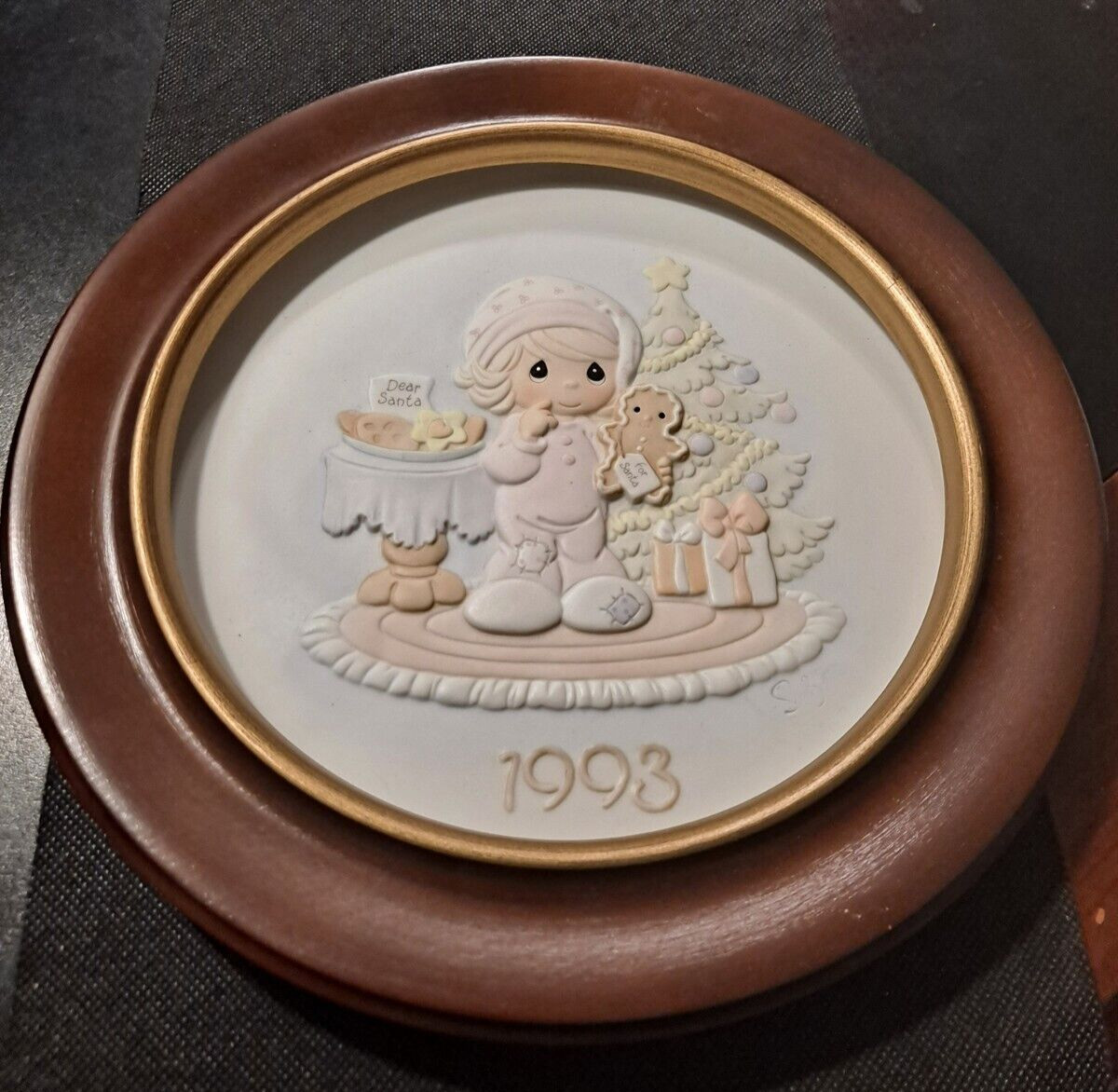 1993 Wishing You The Sweetest Christmas Collector Plate With Frame-  e8754dxx