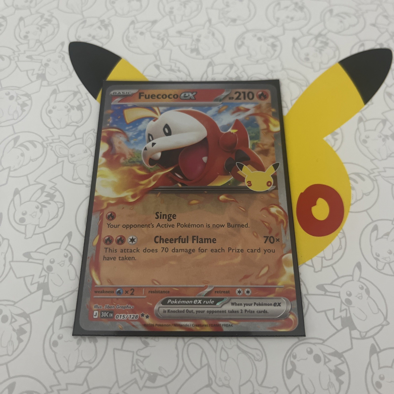 Pokémon TCG Fuecoco Ex 015/128 30th Anniversary Double Rare