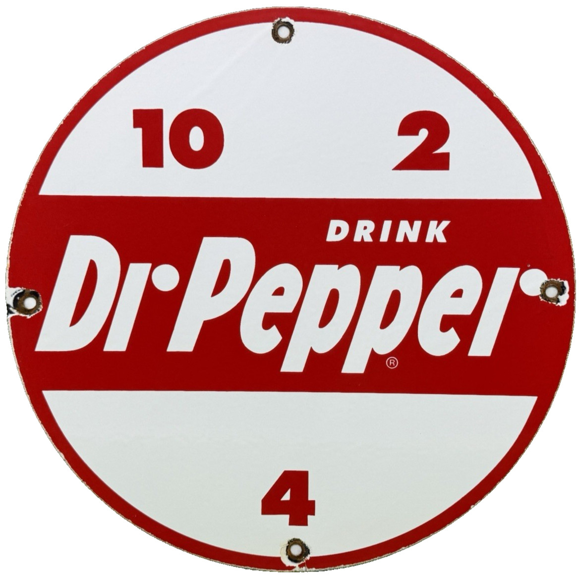 VINTAGE DR PEPPER PORCELAIN SIGN GAS STATION BOTTLE COKE COCA DEW A & W OIL