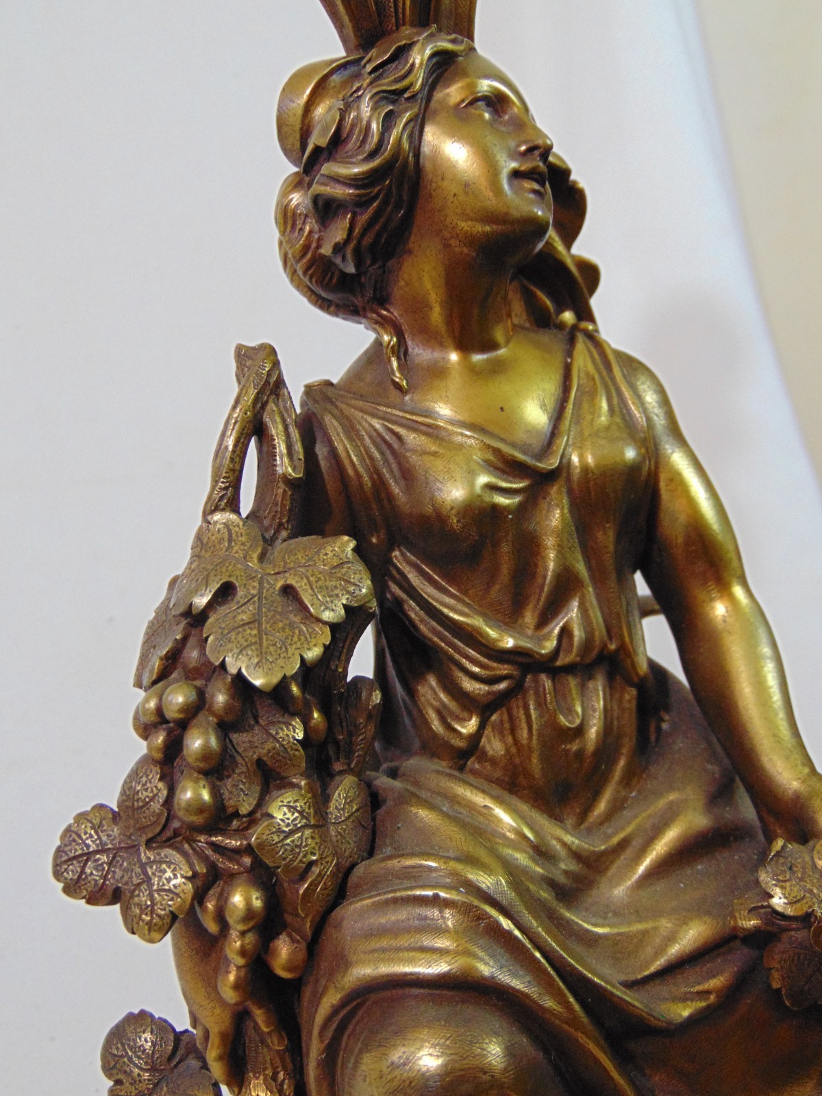 Antique French Art Nouveau Bronze Figural Woman Table Lamp