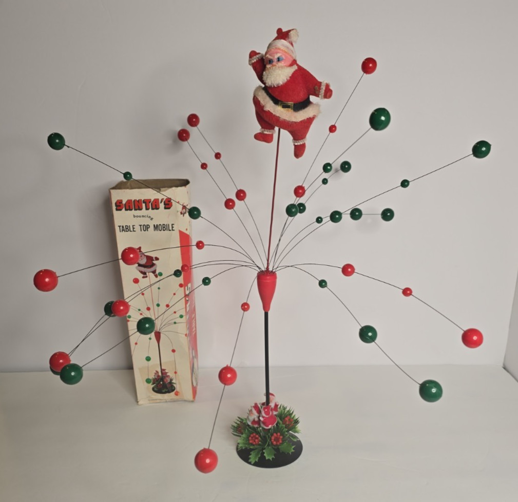 Rare Vtg MCM Santa\'s Christmas Atomic/Age Kinetic Balance Mobile 1950\'s-1960\'s