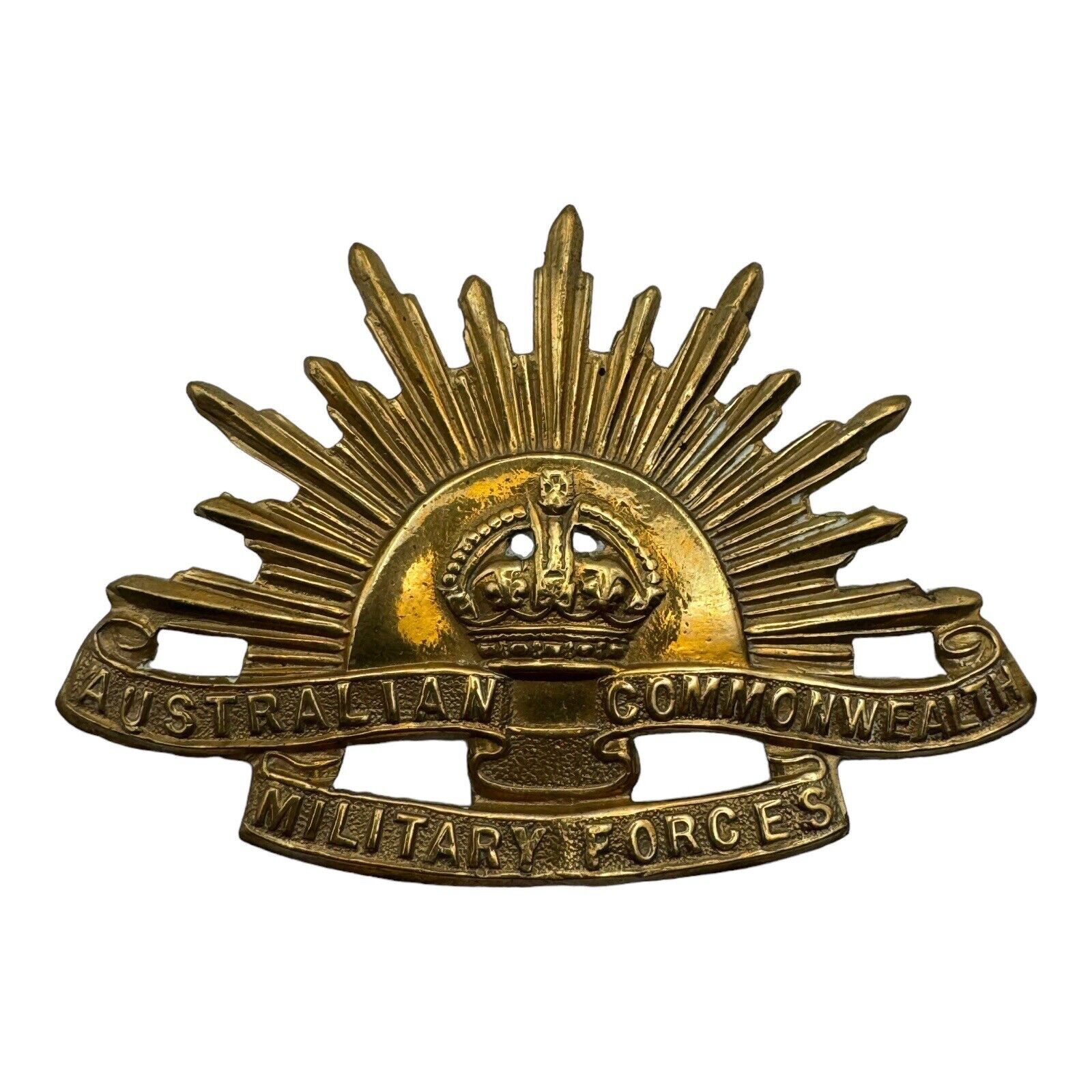 Vintage WWI/WW2 ANZAC Australian Army Cap Badge 2.5” W