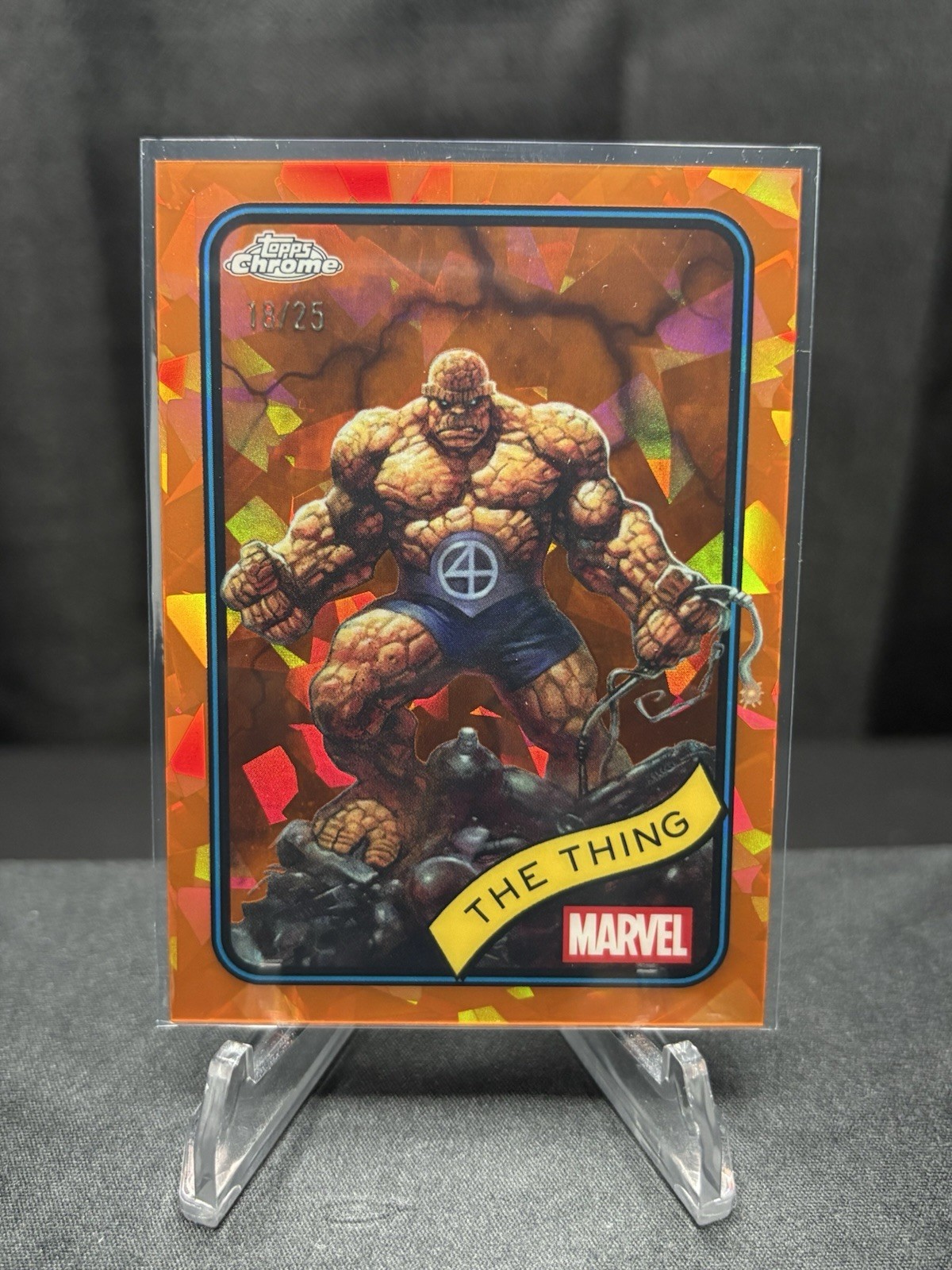 2025 Topps Chrome Marvel Sapphire - The Thing #109 Orange Refractor /25