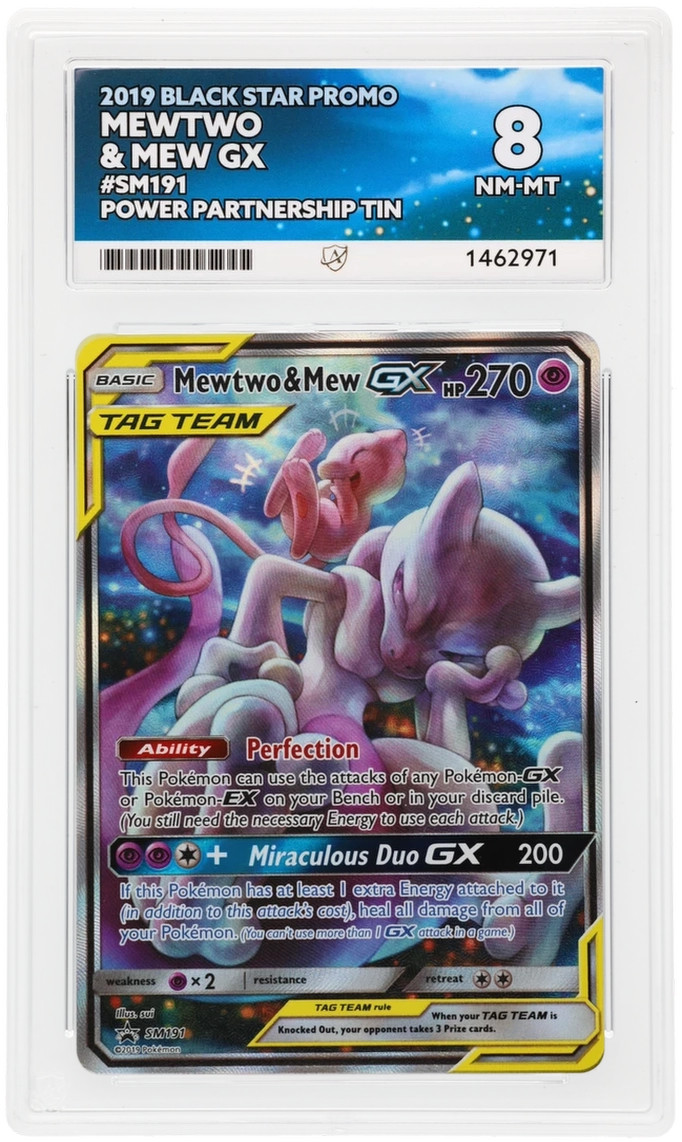 Mewtwo & Mew Gx SM191 ACE 8 Black Star Promo Pokemon Card Game