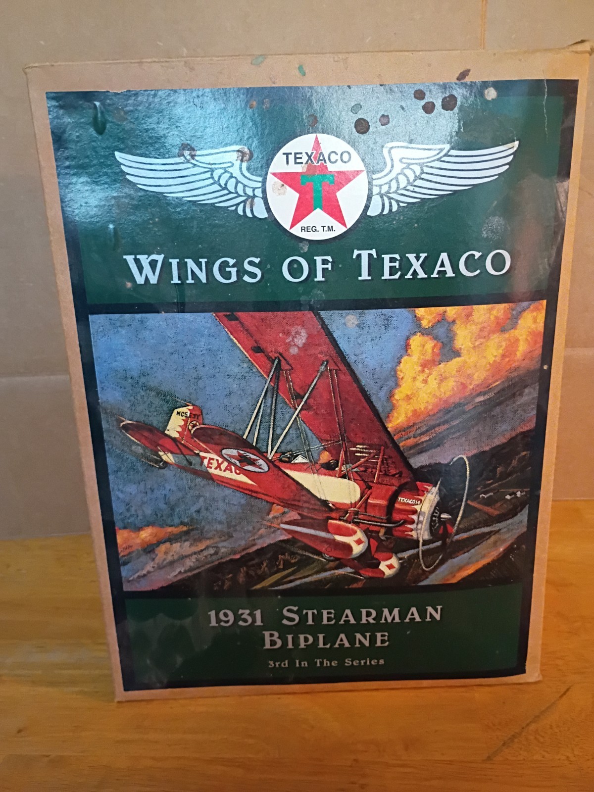 ERTL Wings of Texaco 1931 Stearman Biplane Collectible Coin Bank (Box Is Dirty)